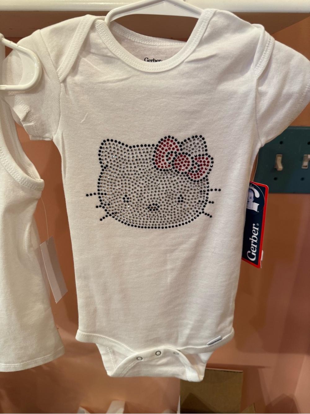Custom White Onesie with fully Rhinestoned Hello Kitty! NWT! 18 months